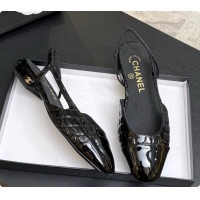 Hot Style Chanel Crocodile Pattern Calfskin & Patent Leather Slingbacks Flat CH072752 Black 2026
