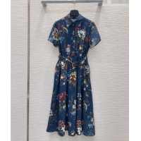 Best Price Louis Vuitton Printed Dress LV042313 Blue 2026