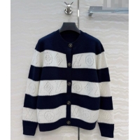 Top Grade Louis Vuitton Cashmere Cardigan LV081113 Deep Blue/White 2026
