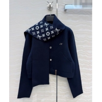 Good Looking Louis Vuitton Wool Jacket with Scarf LV081114 Deep Blue 2026