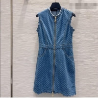 Buy Fashionable Louis Vuitton Monogram Denim Dress LV081248 Blue 2026