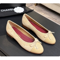Cheap Price Chanel Suede & Patent Leather Ballet Flat G02819 CH072771 Beige 2026