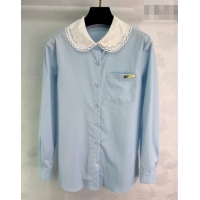 ​Famous Brand Discount Miu Miu Shirt MM032305 Light Blue 2026