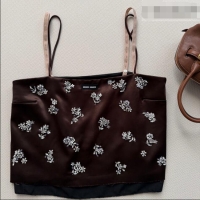 Best Price Miu Miu Vest with Strass MM032308 Brown 2026