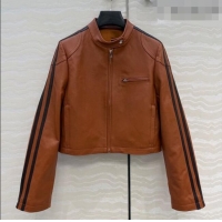 Market Sells Miu Miu Lambskin Leather Jacket MM032309 Brown 2026