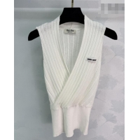 ​Buy Fashionable Miu Miu Wool Knit Vest MM032310 White 2026