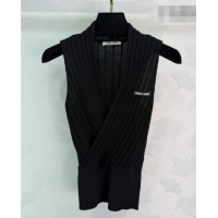 Buy Fashionable Miu Miu Wool Knit Vest MM032310 Black 2026