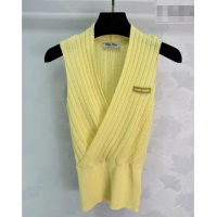 Reasonable Price Miu Miu Wool Knit Vest MM032310 Yellow 2026