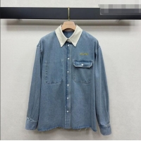 Inexpensive Miu Miu Cotton Denim Jacket MM032314 Blue 2026