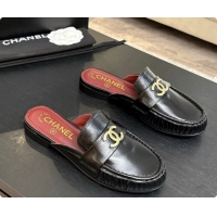 Good Quality Chanel Shiny Lambskin Mules CH072797 Black 2026