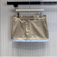 Inexpensive Miu Miu Cotton Mini Skirt MM032319 Khaki/Blue 2026