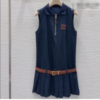Top Quality Miu Miu Cotton Dress MM032516 Dark Blue 2026