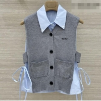 Classic Discount Miu Miu Two-piece Vest M041103 Grey/Light Blue 2026
