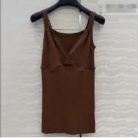 Luxury Discount Miu Miu Knit Vest M041402 Brown 2026