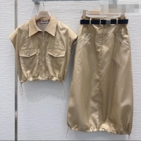 Well Crafted Miu Miu Vest and Skirt M42124 Khaki 2026
