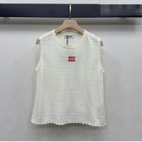 Reasonable Price Miu Miu Wool Cashmere Vest MM042115 White 2026