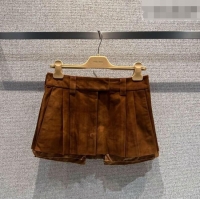 Market Sells Miu Miu Lambskin Suede Mini Skirt 0421 Brown 2026