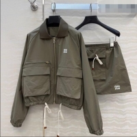 Reasonable Price Miu Miu Jacket and Skirt Set MM042023 Green 2026