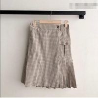 Super Quality Miu Miu Plaid Skirt MM042127 Beige 2026