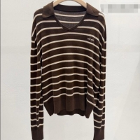 Grade Quality Miu Miu Cotton Striped Shirt MM042109 Brown 2026