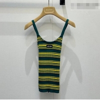 Top Grade Miu Miu Knit Vest MM042110 Green/Yellow 2026