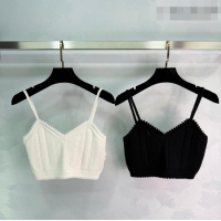 Buy New Cheap Miu Miu Knit Cotton Vest MM042118 White/Black 2026