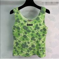 Super Quality Miu Miu Printed Wool Vest MM042127 Green 2026