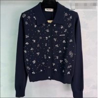 New Release Creation Miu Miu Wool Cardigan MM042203 Blue 2026