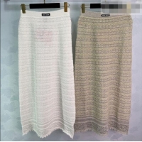Super Quality Miu Miu Crochet Skirt MM042131 Beige/White 2026
