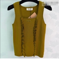 ​Hot Style Miu Miu Wool Vest with Ruffles MM042207 Green 2026