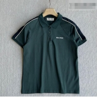 Best Price Miu Miu Cotton Polo T-Shirt MM042222 Green 2026