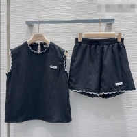 Good Quality Miu Miu Vest and Shorts Set MM042228 Black 2026
