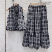 Best Discount Miu Miu Linen Vest and Dress Set MM042237 Grey 2026