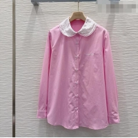 Inexpensive Miu Miu Plaid Cotton Shirt MM042223 Pink 2026