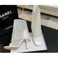 Stylish Chanel Mesh Boots with Chain CH072809 White 2026