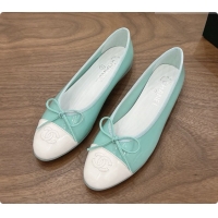 Buy Luxury Chanel Patent Leather Ballet Flat G02819 CH072842 Light Blue/White 2026