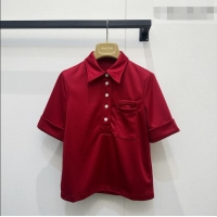 Luxury Discount Miu Miu At Work Polo Shirt MM042241 Red 2026