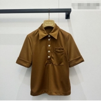 Reasonable Price Miu Miu At Work Polo Shirt MM042241 Gold 2026