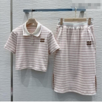 Modern Discount Miu Miu Polo Shirt and Skirt Set MM042275 Pink 2026