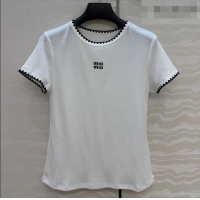 Buy Inexpensive Miu Miu Cotton T-Shirt MM042325 White 2026