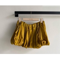 Buy Discount Miu Miu Silk Mini Skirt M081204 Mustard Yellow 2026