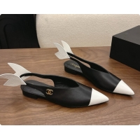 Perfect Chanel Lambskin Slingbacks Flat CH072863 Black 2026