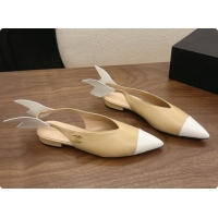 Best Price Chanel Lambskin Slingbacks Flat CH072865 Beige 2026