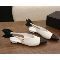 Luxury Chanel Lambskin Slingbacks Flat CH072868 White 2026