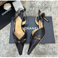 Top Grade Chanel Lambskin Slingbacks CH073158 6.5cm Heel Black 2026