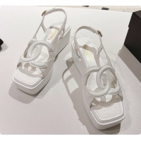 Low Cost Chanel Suede Calfskin Sandals G47401 White 2026