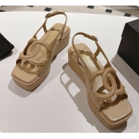 Stylish Chanel Lambskin Sandals G47401 Light Brown 2026 