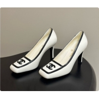 Top Design Chanel Lambskin & Patent Calfskin Pump G47518 White 2026