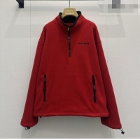 Buy Discount Miu Miu Fleece Top M081326 Red 2026