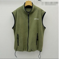 Unique Style Discount Miu Miu Fleece Vest M081330 Green 2026